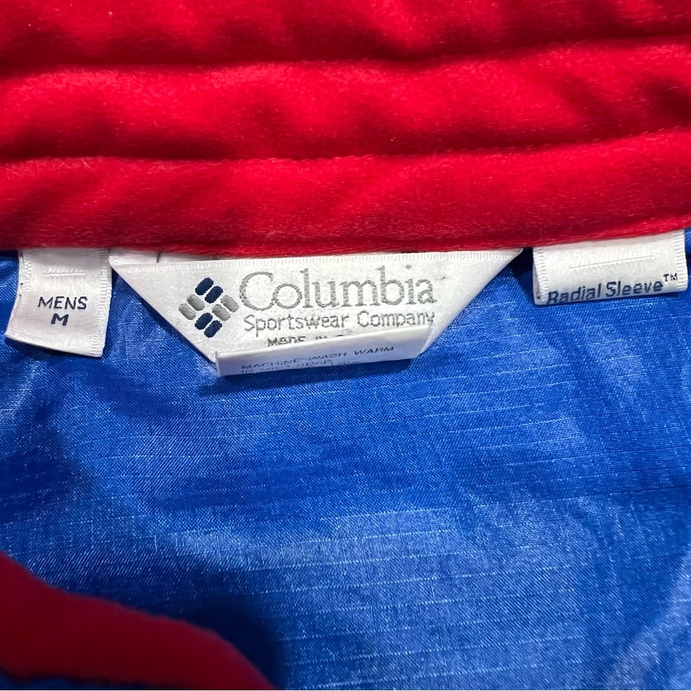 Vtg 90's Columbia Color Block Pullover Windbreaker Jacket Men's Size Medium Blue - Picture 5 of 10